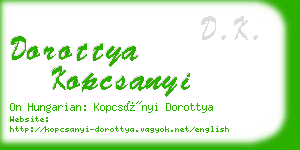 dorottya kopcsanyi business card